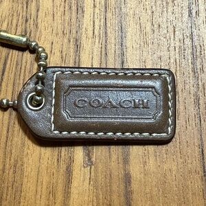 One Sided Coach Hangtag Brown And Tan Vintage. Replaced Chain